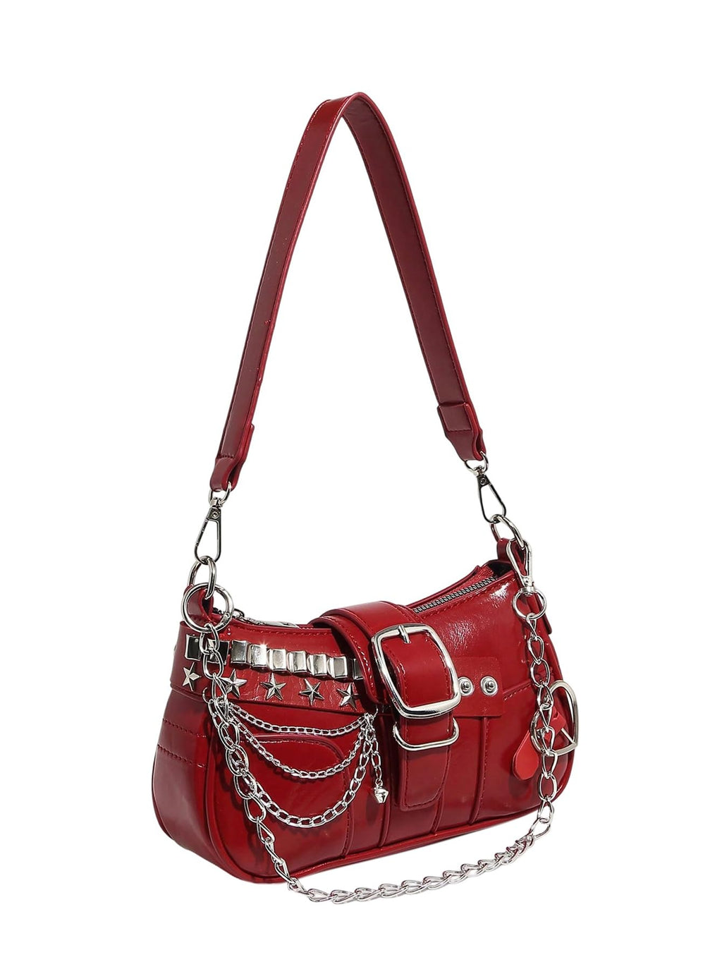 Verdusa Women's Y2k Star Embroidery Shoulder Bag Mini Chain Hobo Handbag Purses