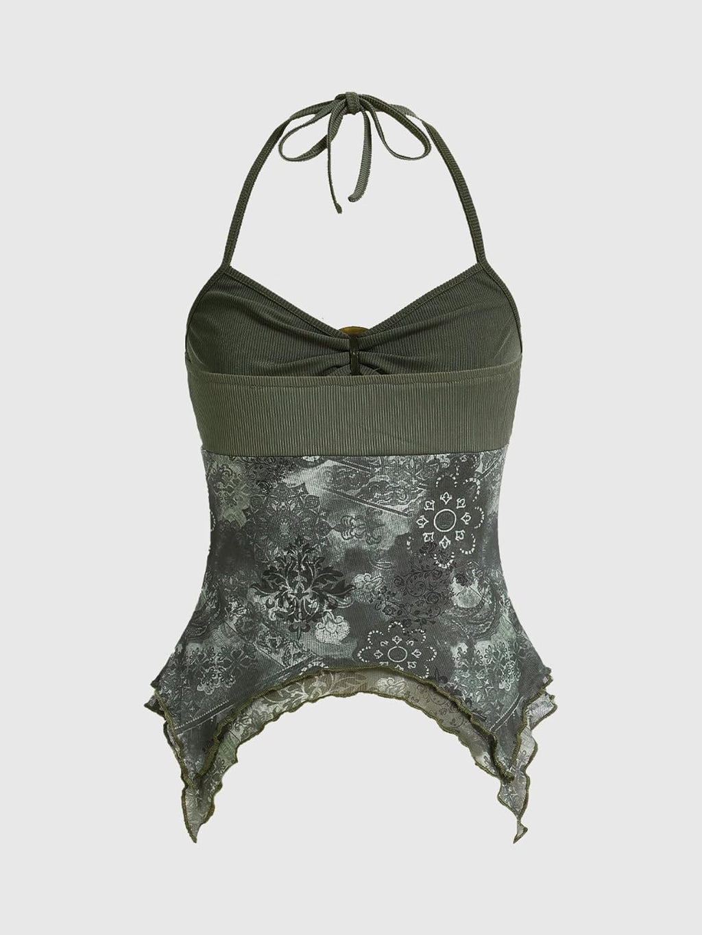 Verdusa Women's Y2k Halter Top Fairy 2000s Clothing Asymmetrical Going Out Tops Aesthetic Whimsical Clothes
