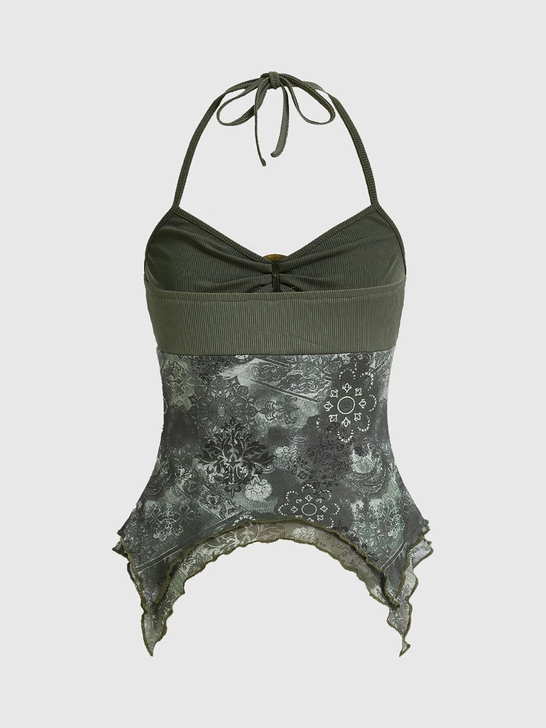 Verdusa Women's Y2k Halter Top Fairy 2000s Clothing Asymmetrical Going Out Tops Aesthetic Whimsical Clothes