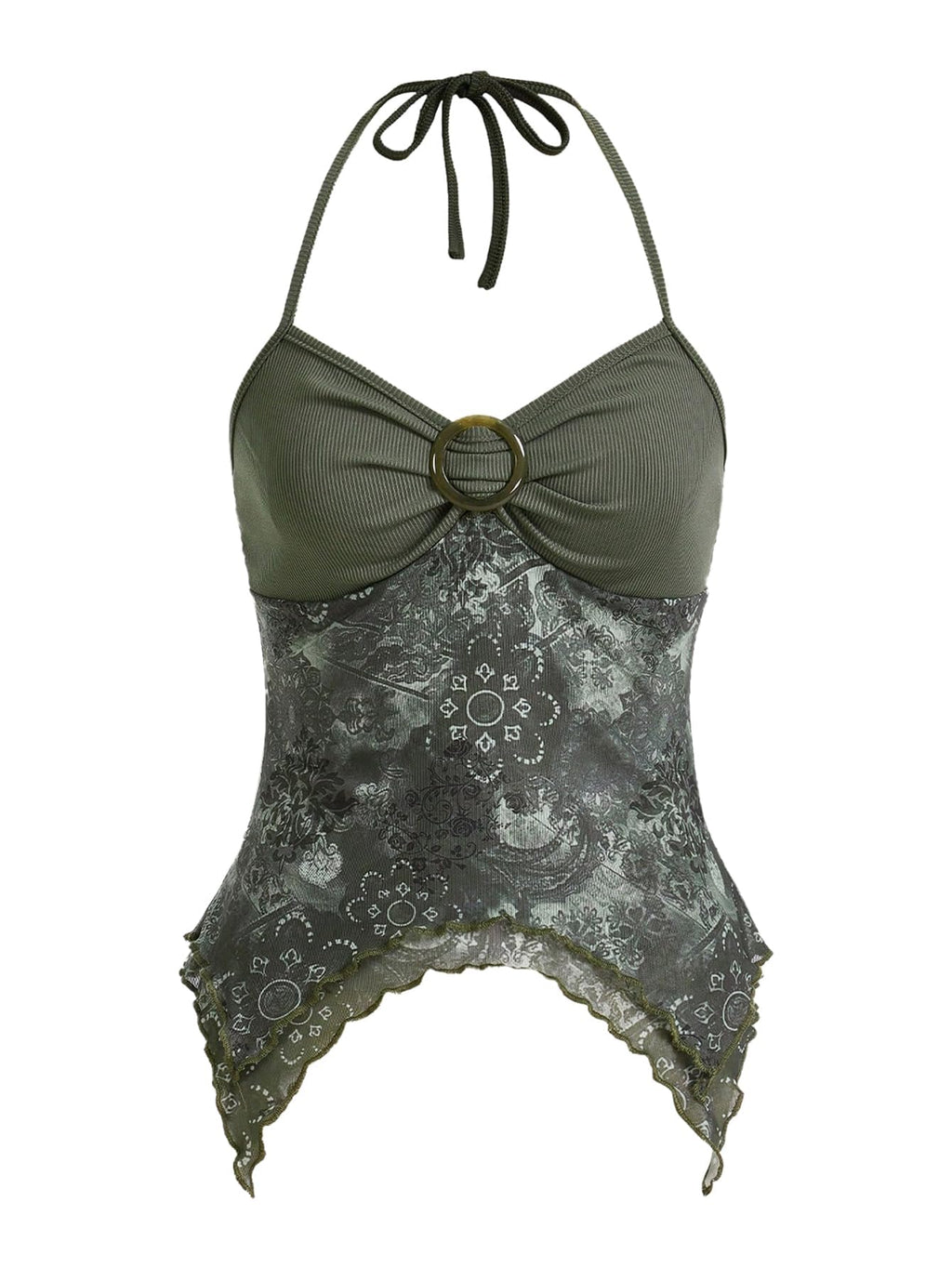 Verdusa Women's Y2k Halter Top Fairy 2000s Clothing Asymmetrical Going Out Tops Aesthetic Whimsical Clothes