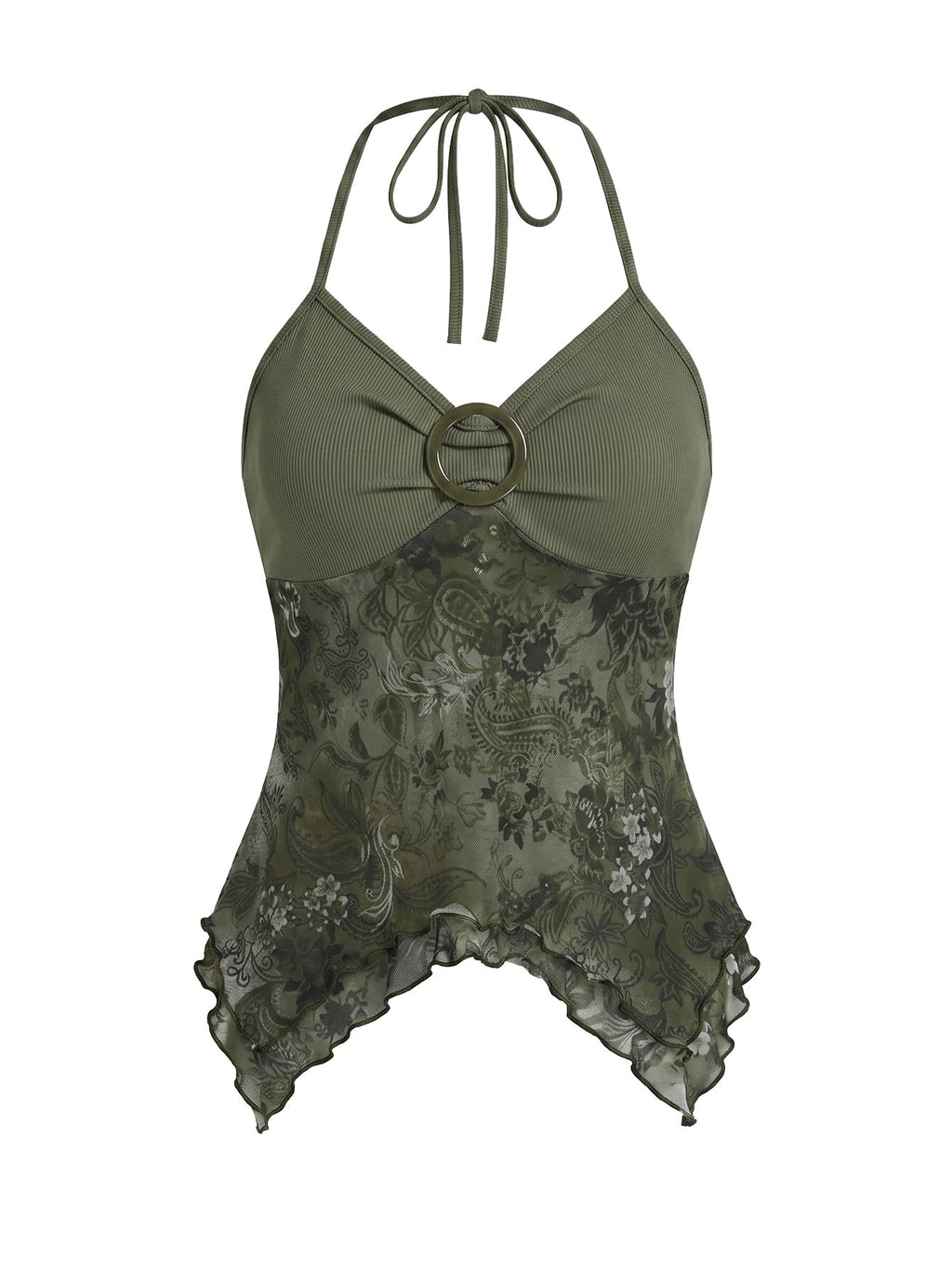 Verdusa Women's Y2k Halter Top Fairy 2000s Clothing Asymmetrical Going Out Tops Aesthetic Whimsical Clothes