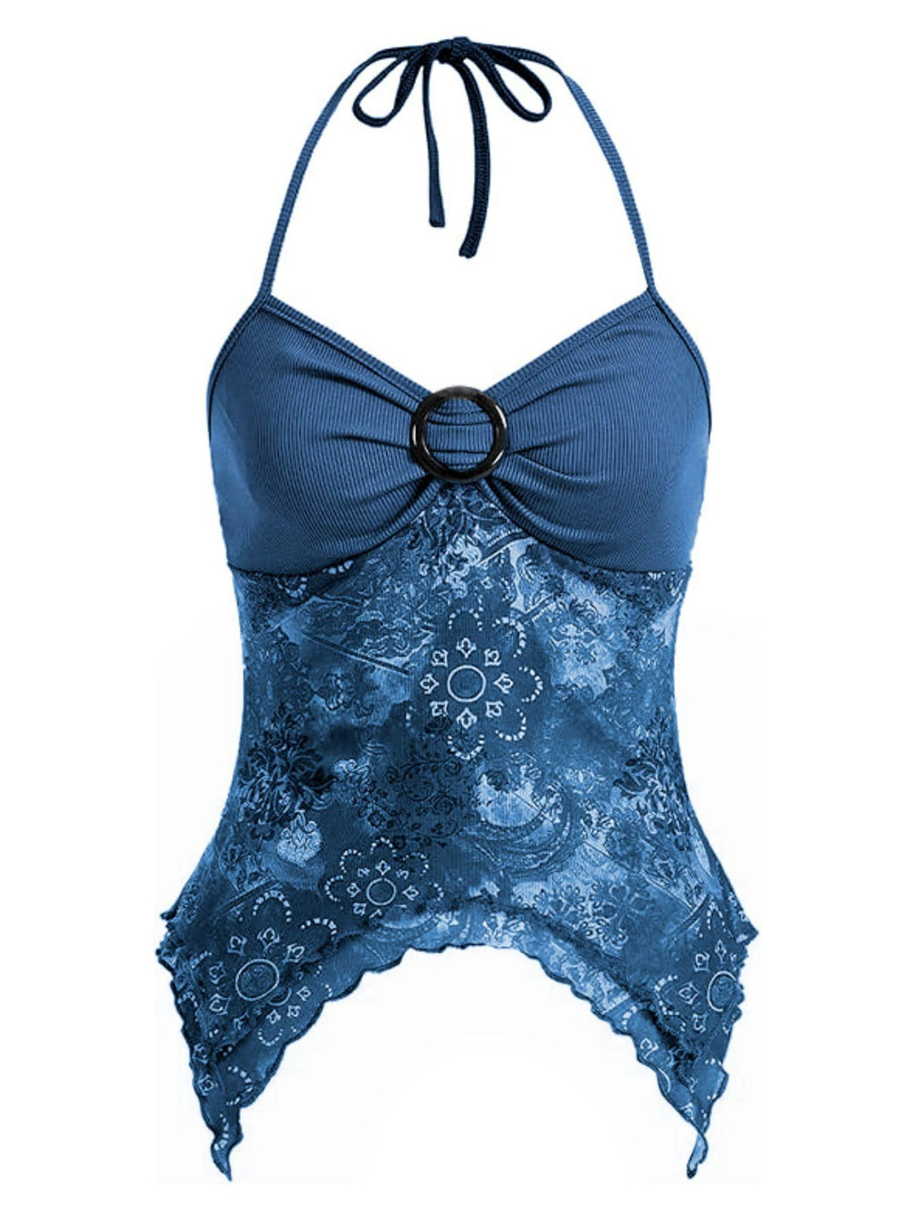 Verdusa Women's Y2k Halter Top Fairy 2000s Clothing Asymmetrical Going Out Tops Aesthetic Whimsical Clothes