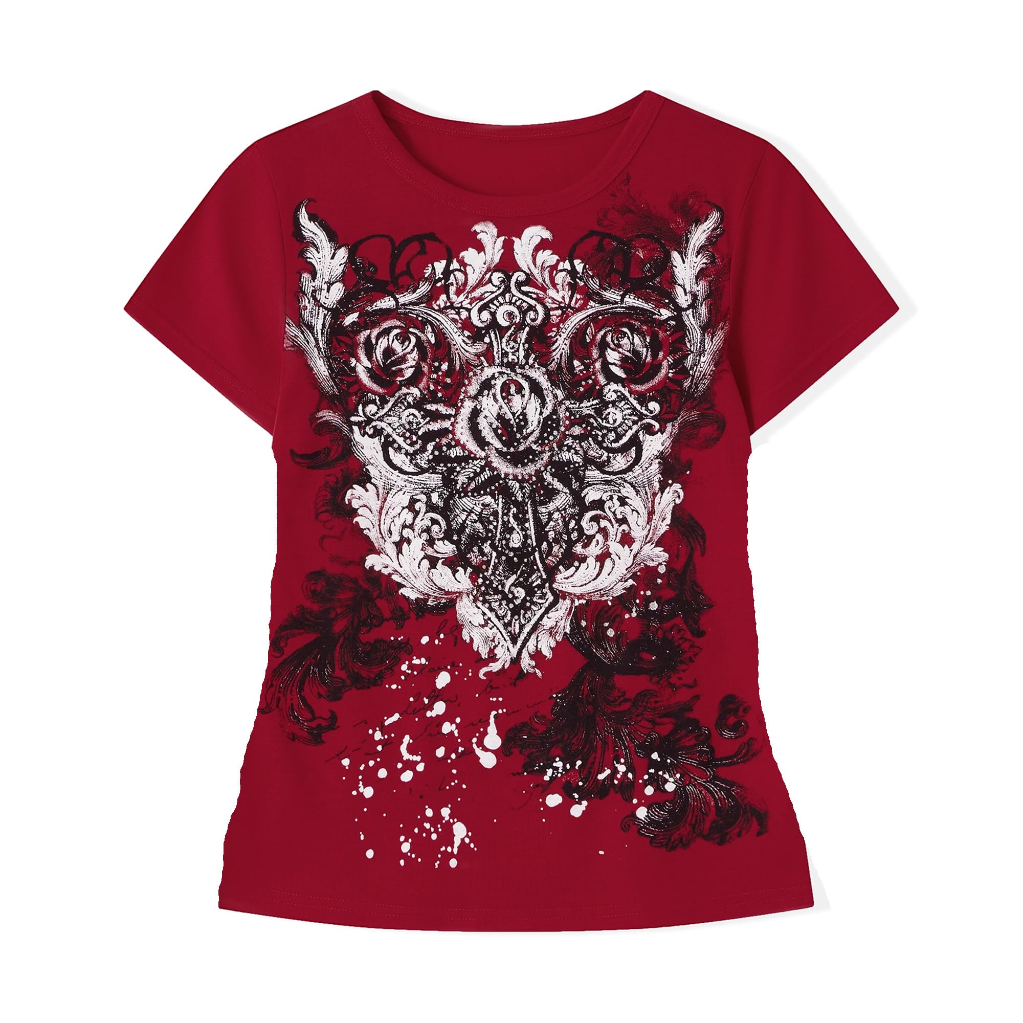 Grunge Shirts Emo Clothes Teen Girls Vintage Graphic Tee Y2k 2000s Goth Top Women Mcbling Short Sleeve Streetwear